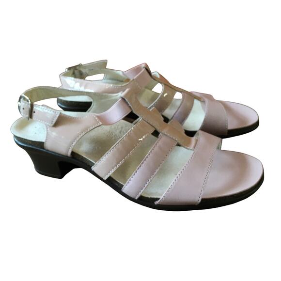 SAS Allegro Heel Strappy Sandal Womens 9 M Pale Pink Leather Minimalist Staple - Picture 11 of 11